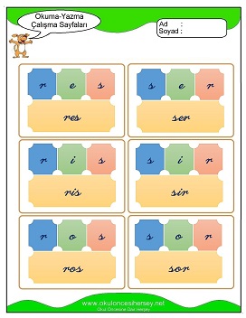 s sesi Hece Kartları